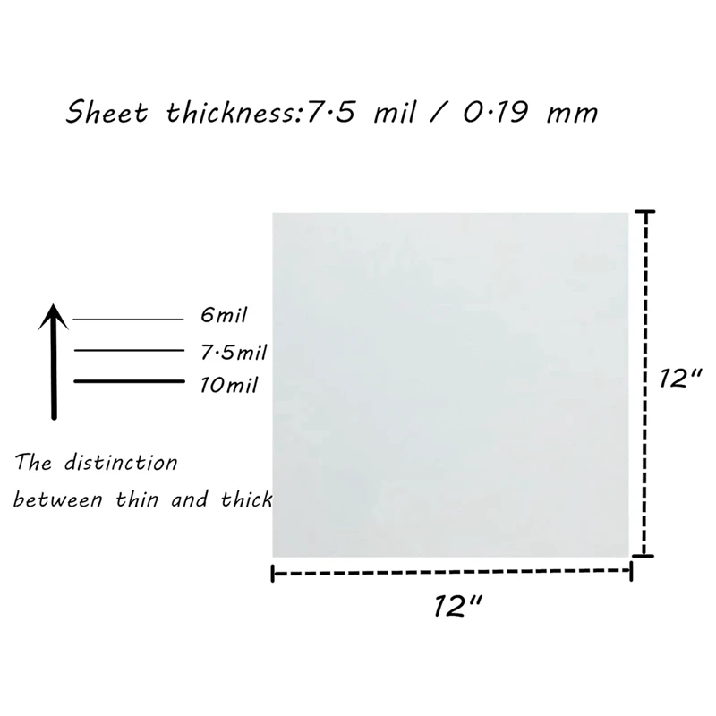 Feuille de mylar translucide lai70., cachets vierges en l'horloge, feuille de direction durable, facile à utiliser, 12 feuilles, 10mil, 12x12 po