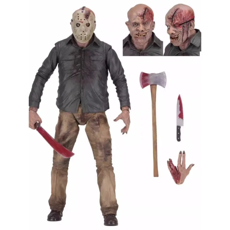 

Genuine and Brand New NECA Black Friday Chapter 4 18-inch Ax Jason Interchangeable Face Boxed Figure Model In Stock