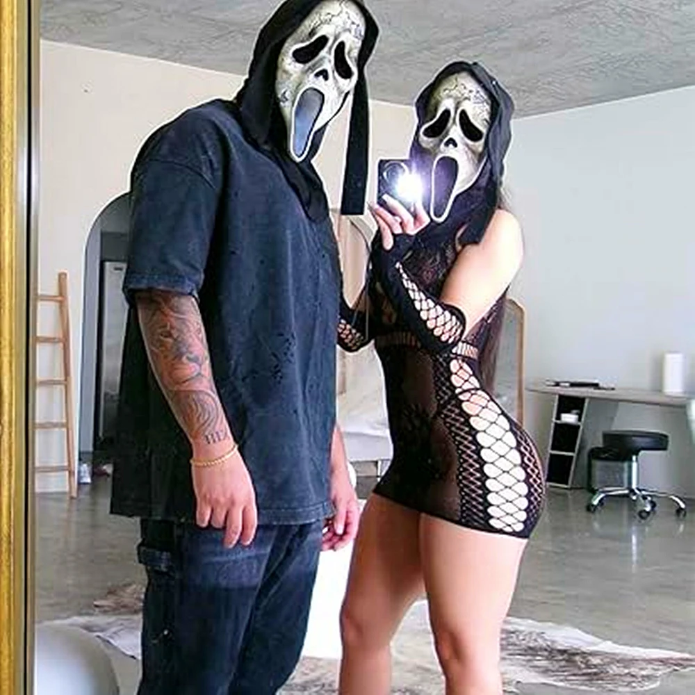 Mini robe noire ajourée dos nu pour femmes, Sexy, avec demi-manches, moulante, tenue de soirée en boîte de nuit