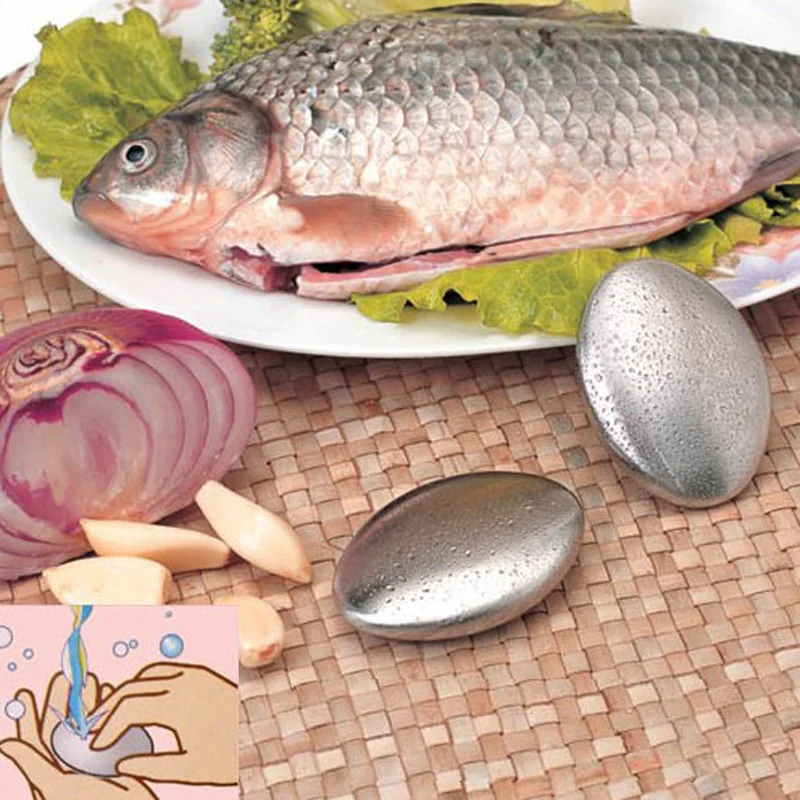 Pratico sapone durbale portatile da chef argento Comodo supporto portatile per la rimozione degli odori Acciaio inossidabile facile da usare