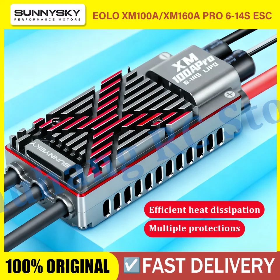 

Sunnysky XM100A/160A PRO 6-14S ESC Efficient heat dissipation and multiple protections Suitable for multi rotor fixed wing UAV