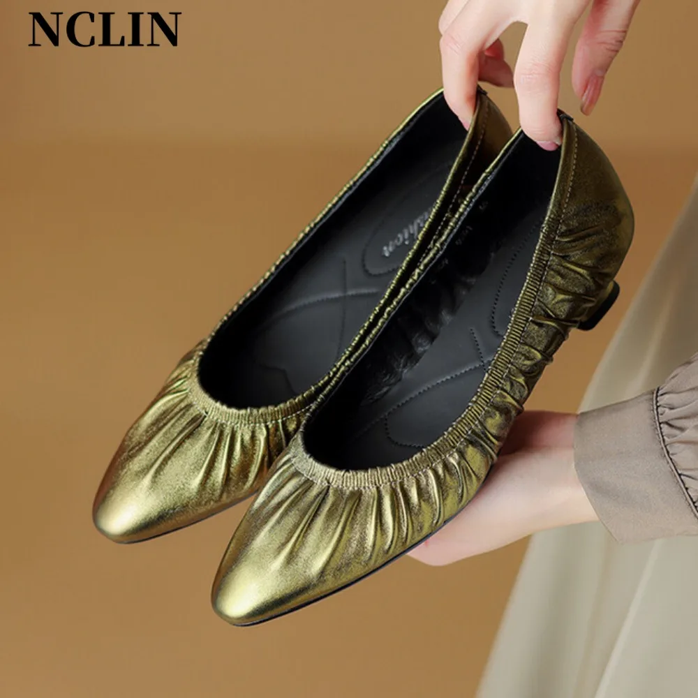 2026 new flat Mary Jane women's shoes spring Pointed head non-slip female Single Shoes large size soft dance bean shoes women