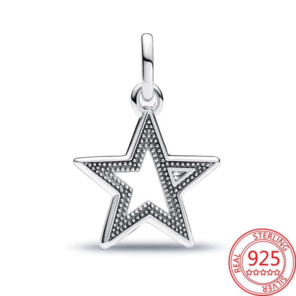 Unique 925 Sterling Silver ME Sparkling Star Medallion Charm Fit Pandora Bracelet Women\'s Moonlight Jewelry Accessories