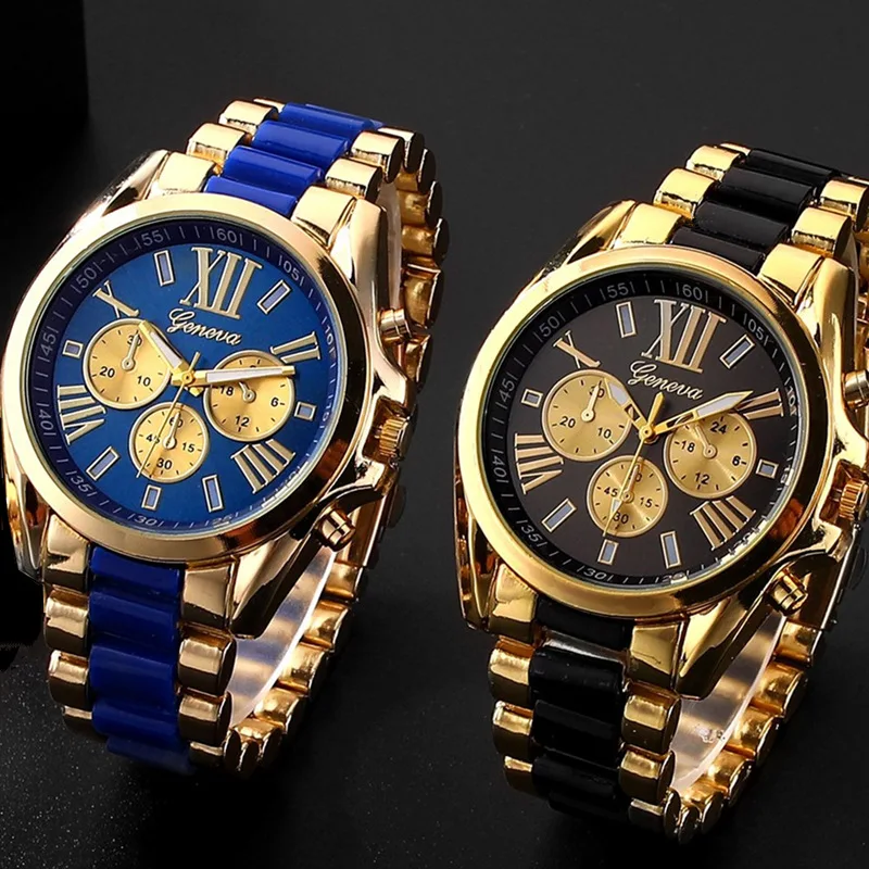 

Мужские роскошные часы золотого цвета, кварцевые стальные наручные часы, изысканные мужские часы большого размера, Masculino Relogio, модные повседневные часы Saati