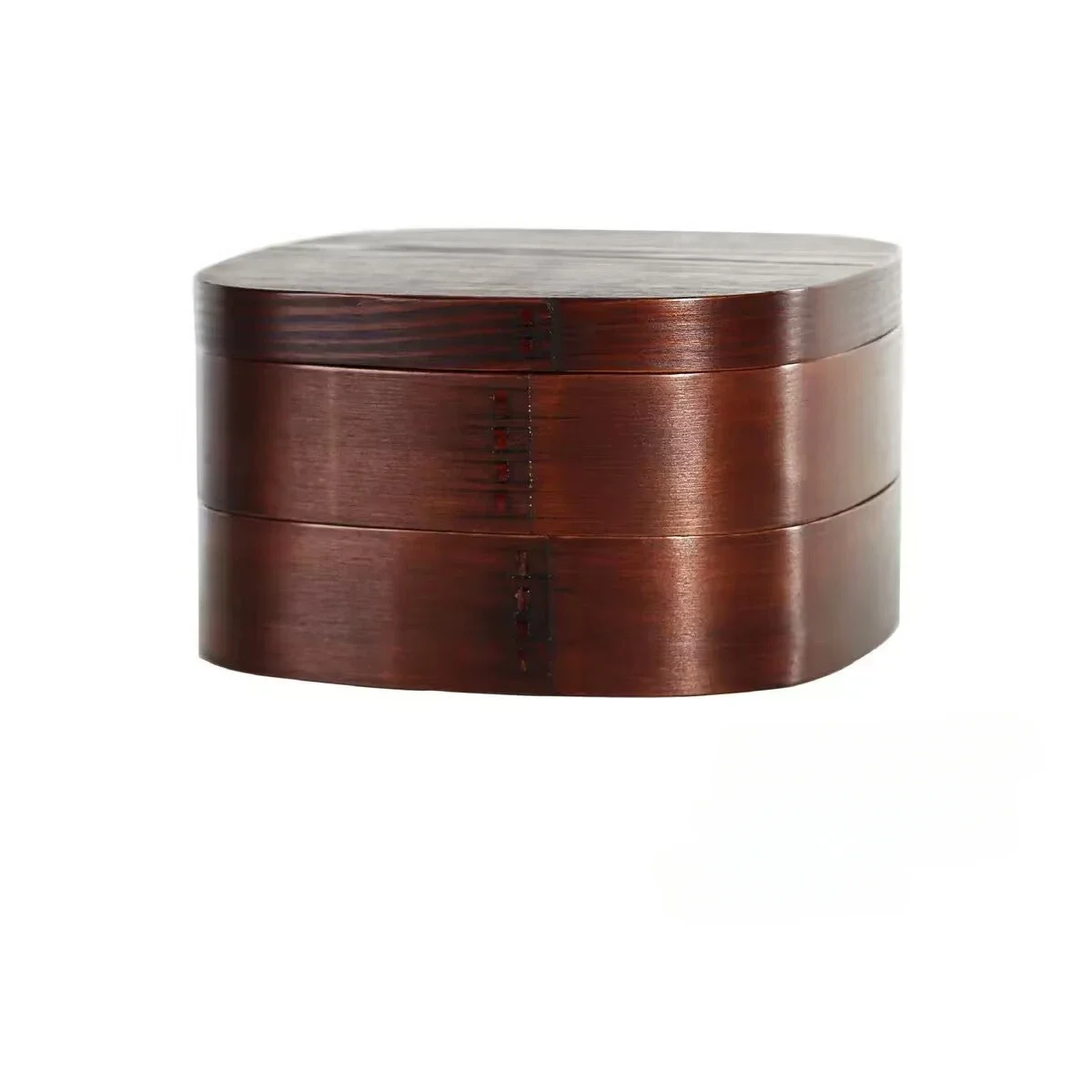 

Convenient Portable Lunch Box Wood Double-layer Food Containers Natural Material Food Box Safe and Tasteless Covered Lunch Box