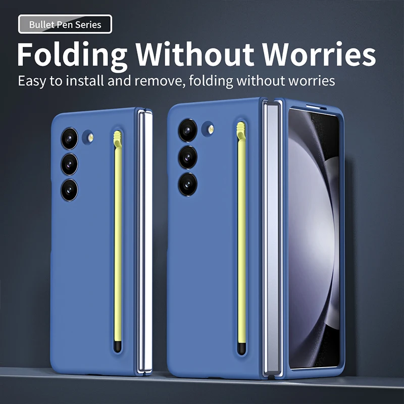 Luxury Matte Hard Folding Case For Samsung Galaxy Z Fold 5 4 3 Silicone Case Shockproof Protective Cover For Z Fold5 Fold4 Fold3