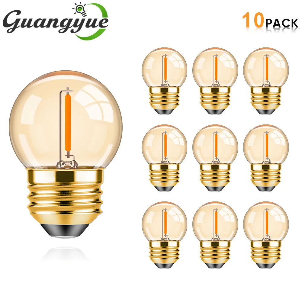 

G40 Led Bulb 1W Globe Light Bulbs E27 Amber Glass Warm White 2700K Edison LED Light for Bathroom Wall Sconce Bedside Accent Lamp