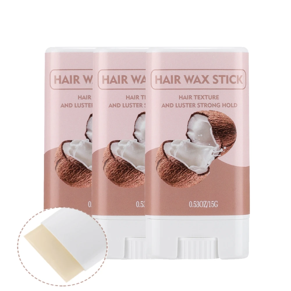 Hair Wax Stick For Wigs Hair Styling Hair Frizz Fixed Fluffy Gel Hair Wax Women/Men/Children Coconut Flavour Non-Greasy Style