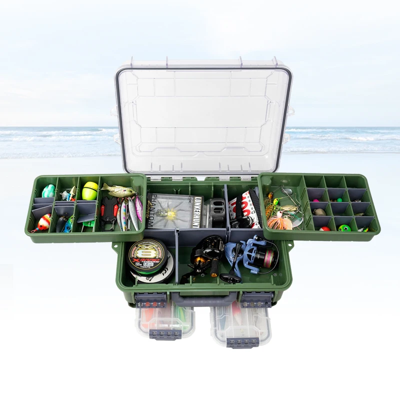 New Fishing Large Tackle Box Multi-function Plastic Storage Organizer for Wobblers Suitcase Tool Carp Case Accessories Container