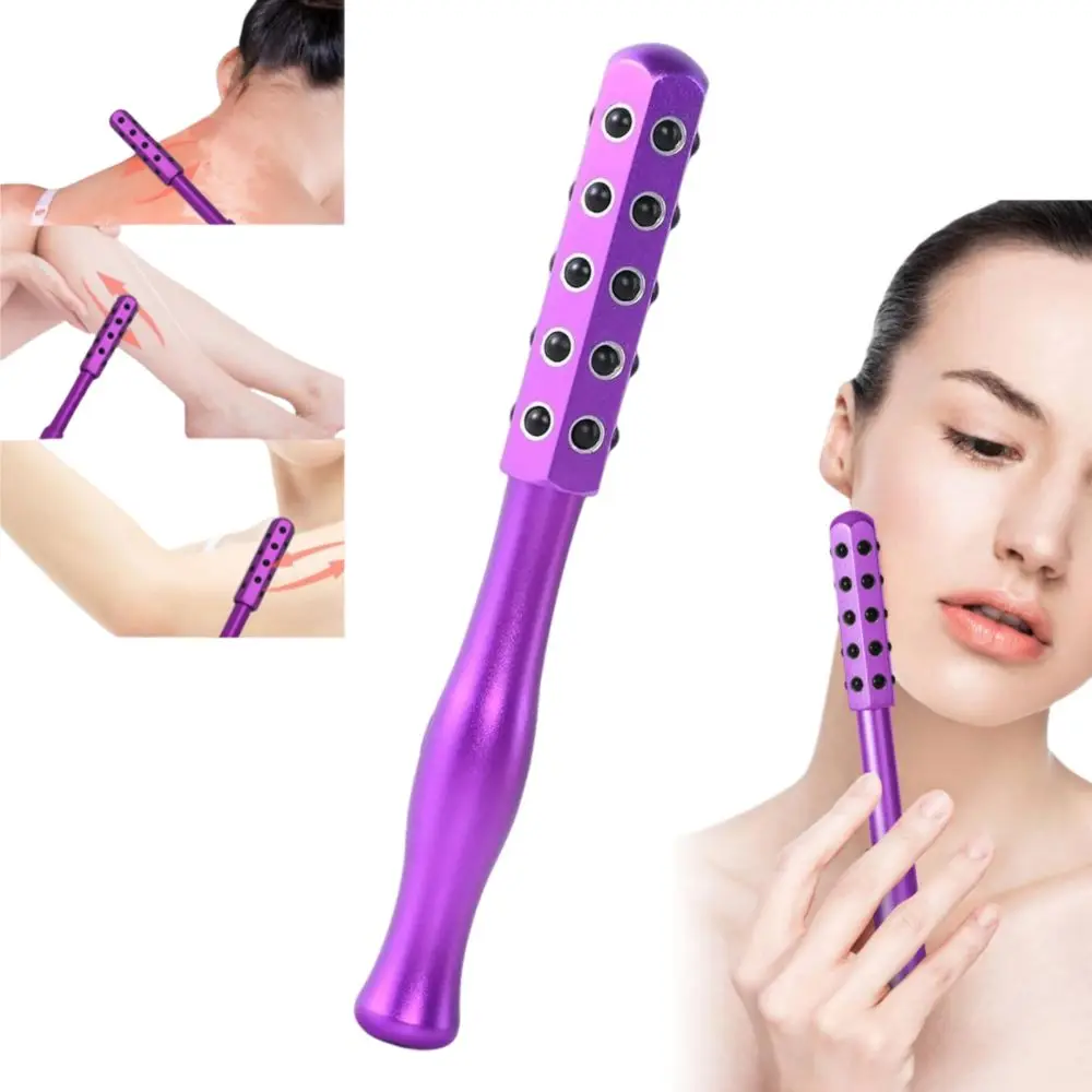 

New Face Lift Facial Beauty Roller 30 Germanium Stones Small Facial Massager Purple Lightweight Beauty Magic Wand Skin Lifting
