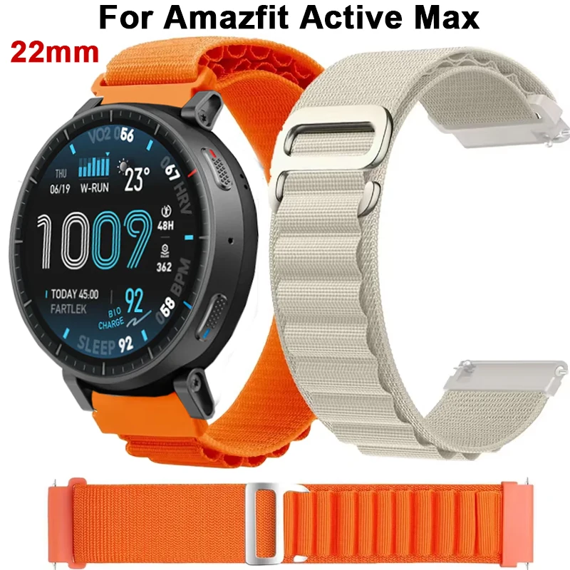 22mm Alpine Loop für Amazfit Active Max Smart Watch Sport Nylon Armband für Amazfit Active Max Uhrenarmband Zubehör Correa