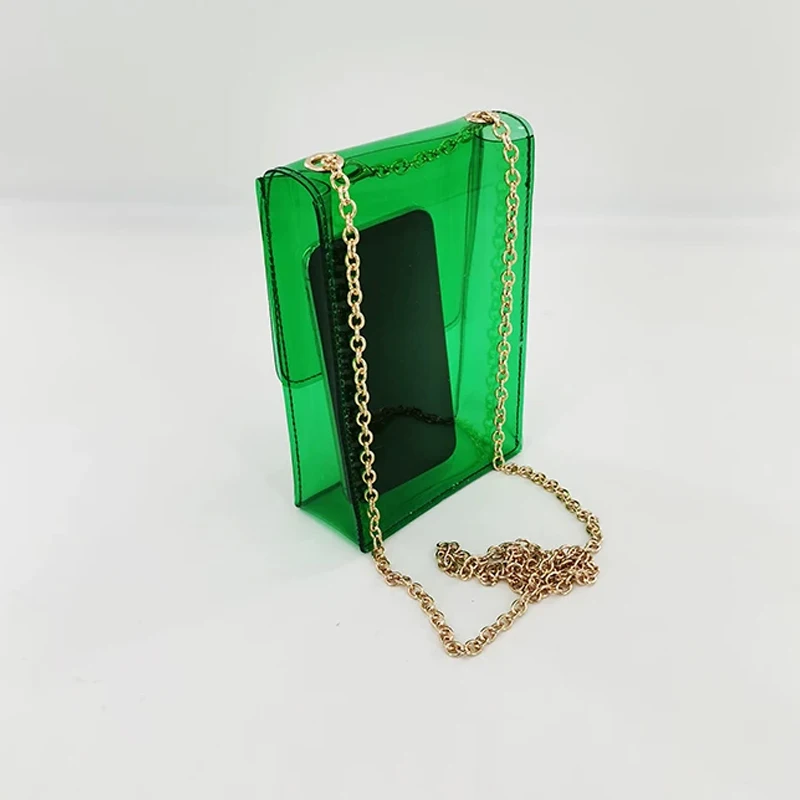 Fashion Jelly Transparent Bag Mini Square Bag 3D Stereo Phone Bag Solid Color Chain Crossbody Bag Shoulder Handbag for Women