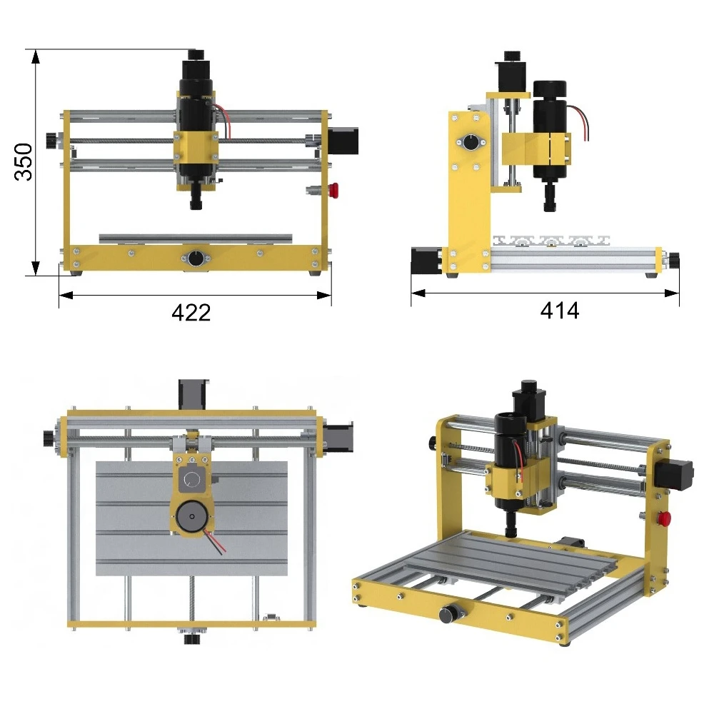 LY CNC 3018 Plus 300W/500W Desktop Wood CNC Router Engraver Kit 52MM Spindle Holder Nema17/23 Stepper Motors With  15W 30W