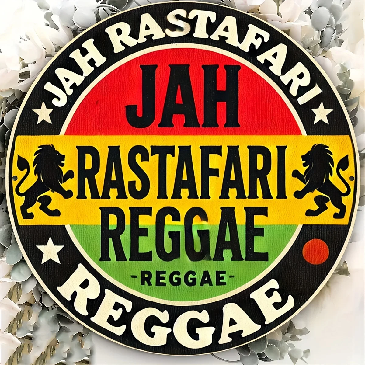 1 قطعة لافتة فنية جدارية من الألومنيوم المعدني من Rastafari Reggae، 8 × 8 بوصة، سهلة التعليق، متينة، مثالية للديكور الداخلي والخارجي، Ho