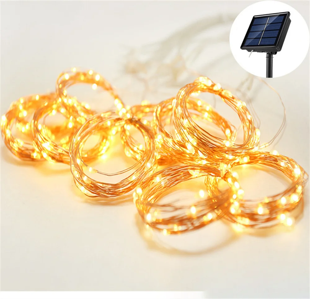 

LED Solar Curtain Lights Christmas Fairy Garland String Light Xmas New Year Wedding Party Decoration Outdoor Garden