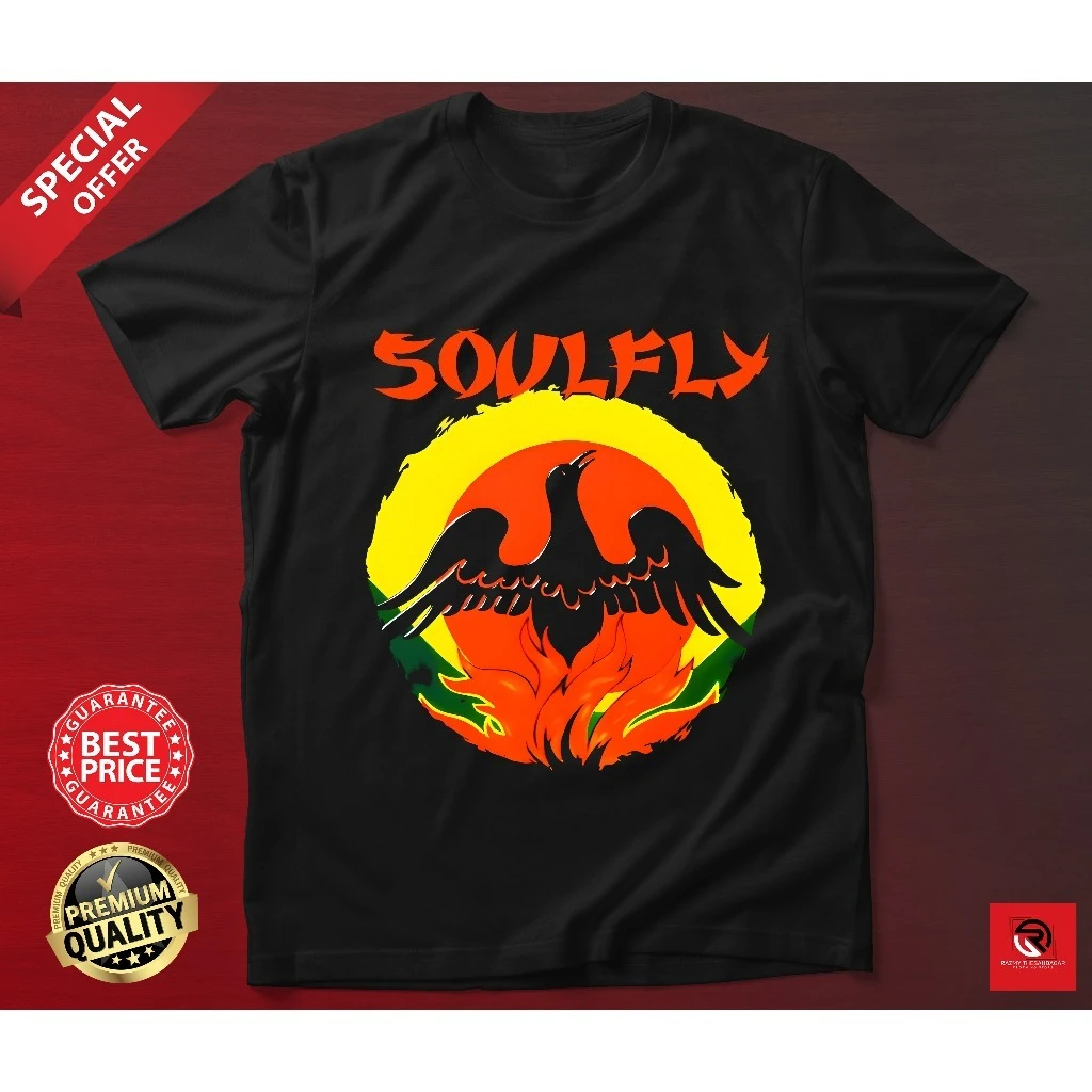 

ФУТБОЛКА BAJU BAND SOULFLY BACK TO PRIMITICE ALBUM COVER LENGAN PENDEK ROUNDNECK COTTON Street Hip-Hop Rock с короткими рукавами
