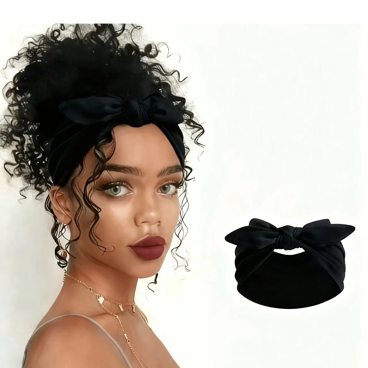 1/3 Stück Damen-Stirnband mit Schleife im Boho-Stil, rutschfest, für Fitness, Yoga, Outdoor, Reisen, Wandern, elastisches Haarband – Detail 4