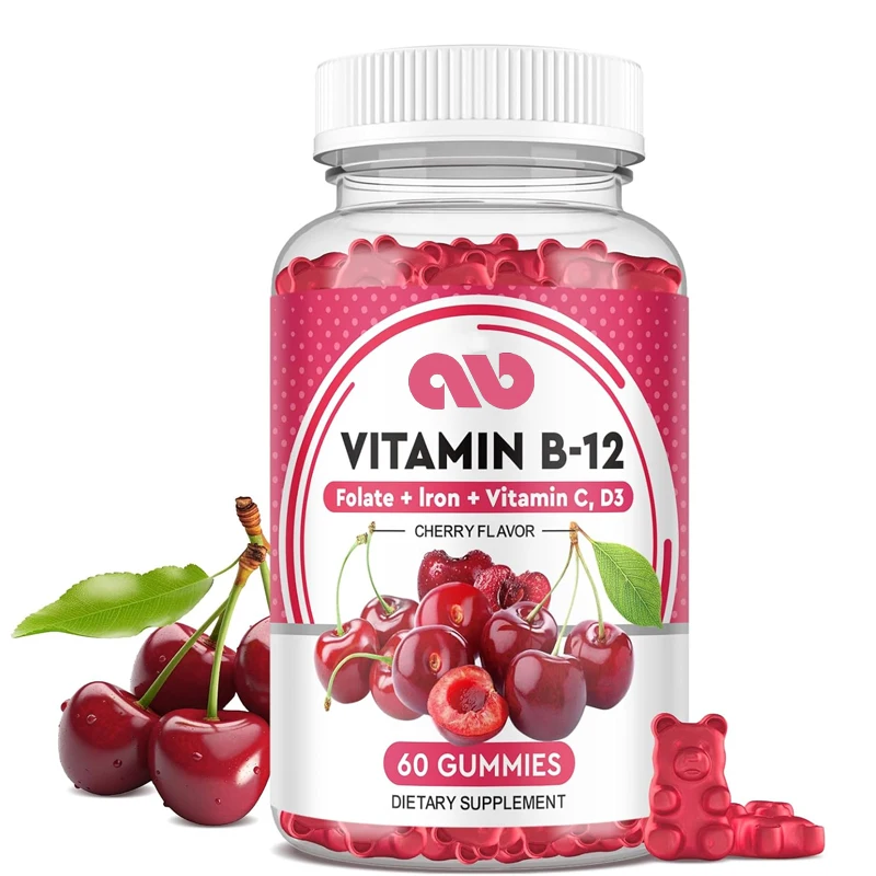 Vitamin B12 gummies -5000 mcg methylcobalamin, energy support and metabolism, immunity, vegan