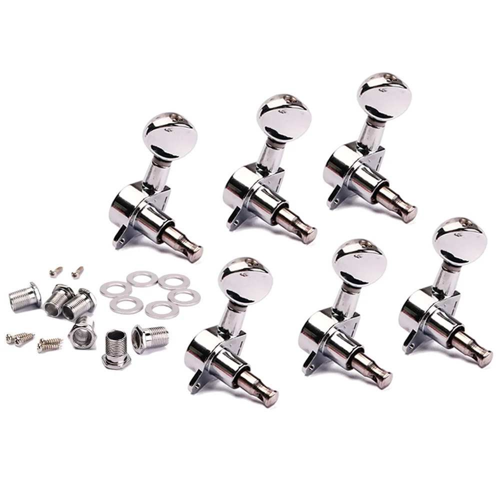 

Electric Guitar Tuning Pegs Gc206e 6 in Line Vintage Style 6r Silver Durable Metal Body Essential Replacement Guitar Tuning Pegs