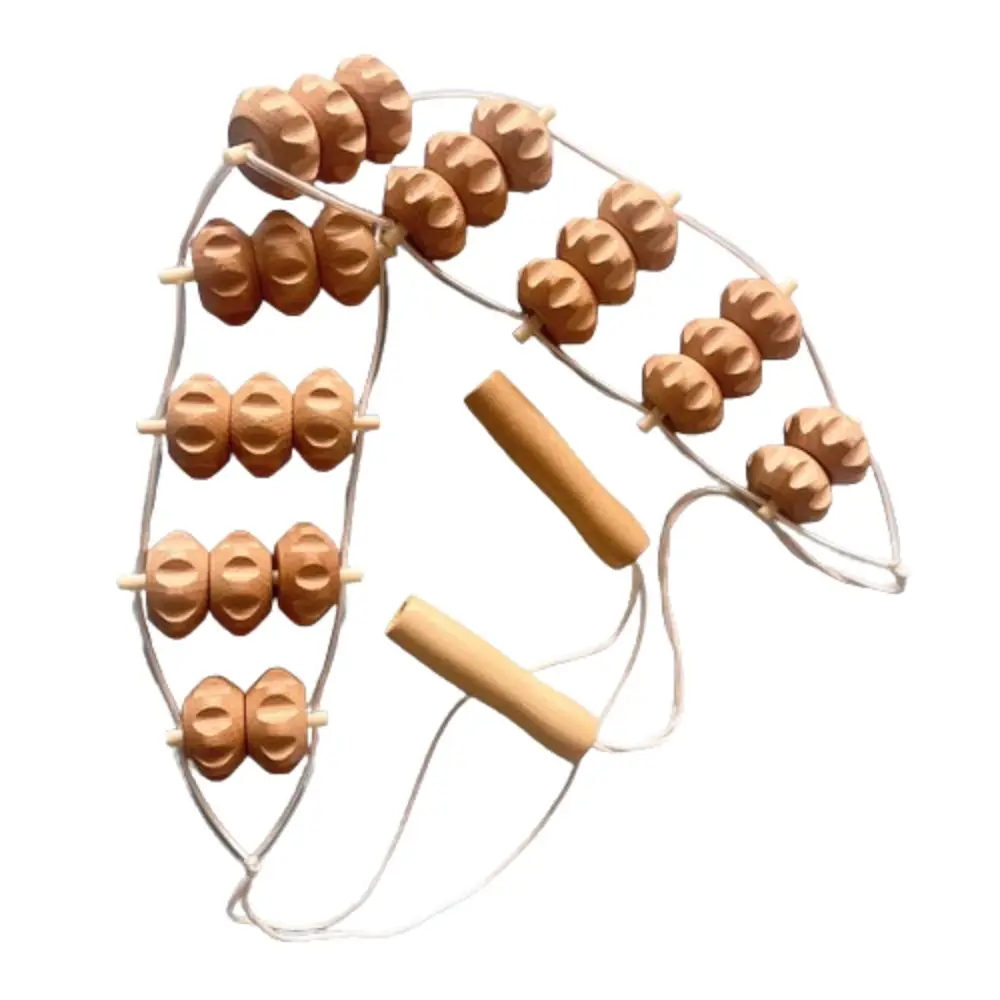 

Wooden Massage Roller Rope Relaxation Eliminate Local Fat Muscle Roller Massager Burrfree Slim Down Body Massage Tool Full Body