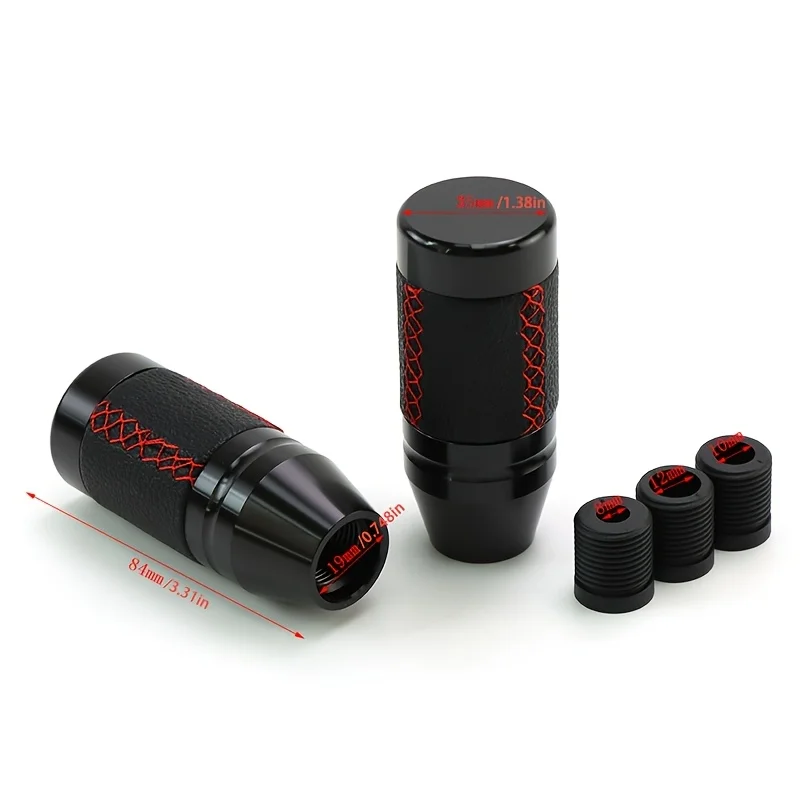 Car Modification: 84mm universal Gearshift Knob Manual Gearshift Lever Handle Leather Gearshift Head Shift Lever Shaft