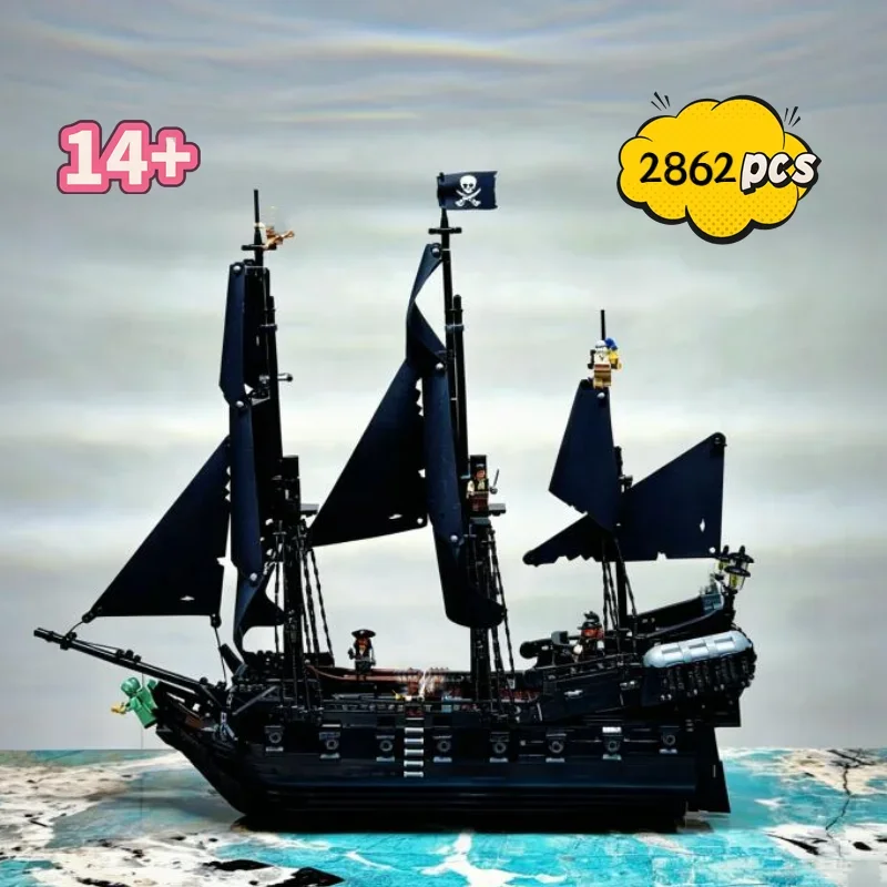 2026 2862 Teile Kapitän Piratenschiff Segelboot Karibik-Korsaren-Serie Jack Sparrow Baustein-Modell Spielzeug Geburtstagsgeschenke