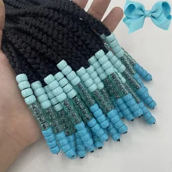 Kids Ponytail Hair Extension Braid Girls Braided Ponytail Hair Extension Clip on Go for Girls Beads Black Hair Band & Bow