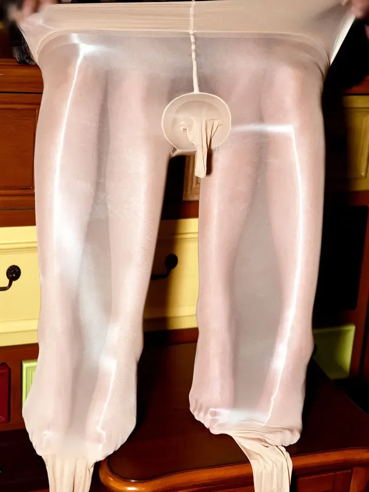 

Sexy Men 8D 912PIN Shiny See Through U Convex Pouch Stockings Open Close Sleeve Tight Sheer Glossy Pantyhose Tights Plus Size