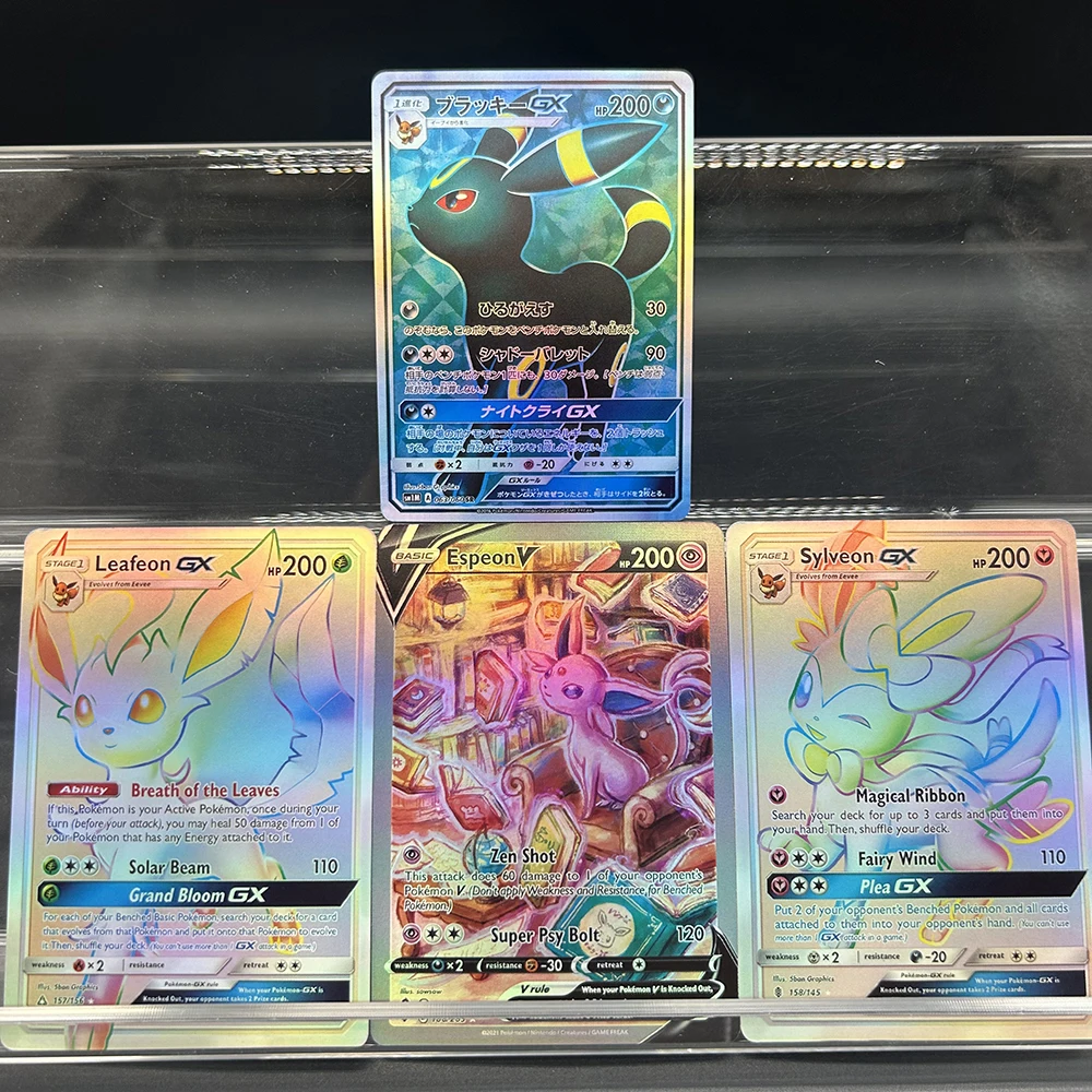 

Leafeon Sylveon Espeon Umbreon Gx DIY Anime Proxy PTCG Collection Cards Eevee Series 157/158 Self Made Single Collection Card