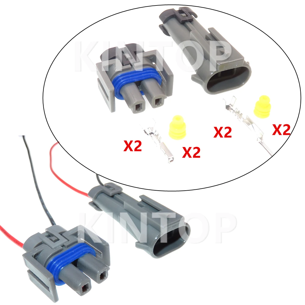 1 Set 2 Pins 1J0973702 12162017 Auto Air Conditioning Electromagnetic Clutch Plug Car Waterproof Socket AC Assembly For Buick