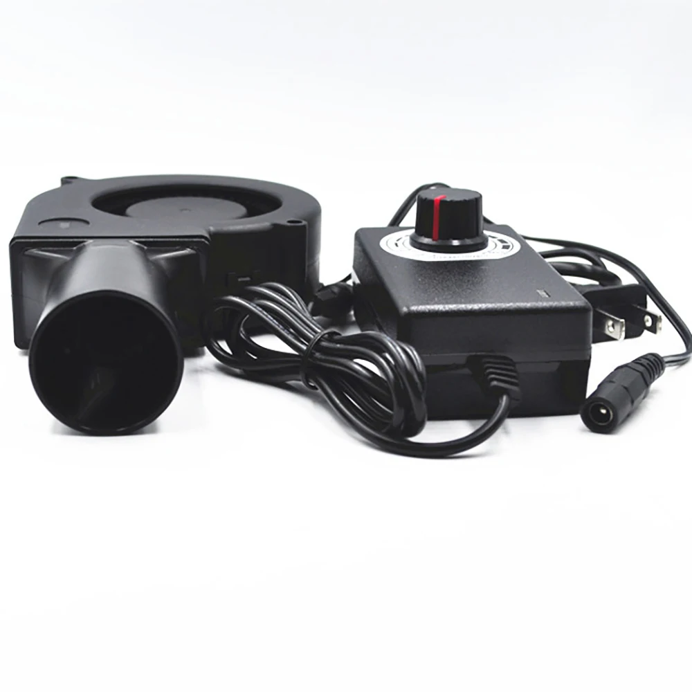 DC 12V 9733 Small Portable High-Volume Turbo Blower with Air Collecting Port Power Supply Speed Controller 6000RPM