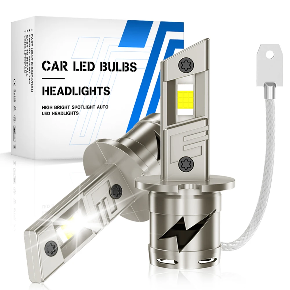 2x H3 LED Headlight Bulb Canbus Fan High Beam 6000K White Car Truck LED Fog Light Driving Lamp DRL 12V Daytime Running Lights