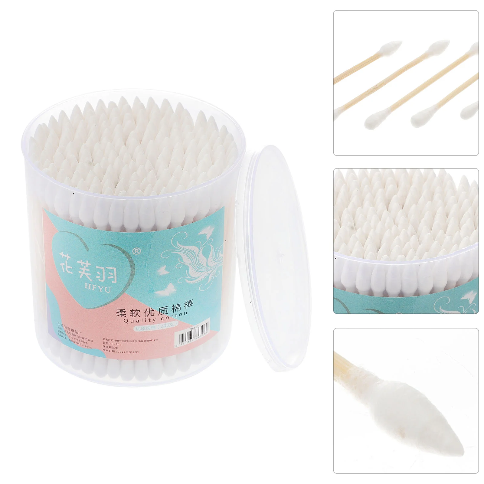 2 กล่อง 400 ชิ้น Double Spiral Tips ผ้าฝ้าย Swabs Strong กระดาษ Sticks ทําความสะอาด Swab Sticks สีขาว (200 ชิ้นใน 1 กล่อง)