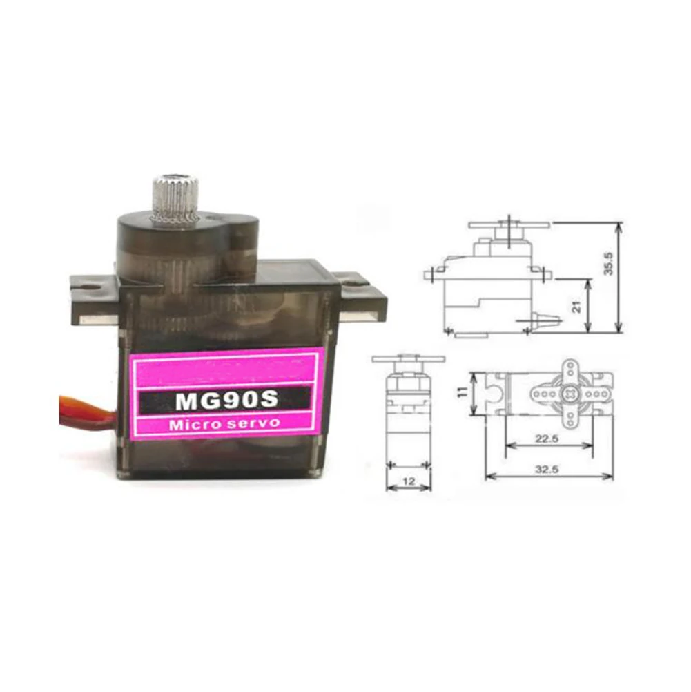 4 pezzi leggero 9g micro servomotore MG90S mini servo RC ingranaggio completamente in metallo per Arduino robot elicottero aereo auto barca controllo