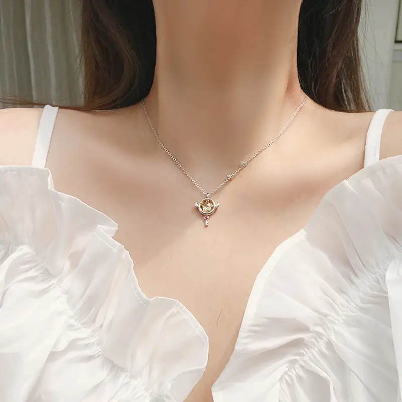 Card Captor SAKURA Necklace Seal Staff Star Staff Versatile Clavicle Chain New Neck Chain