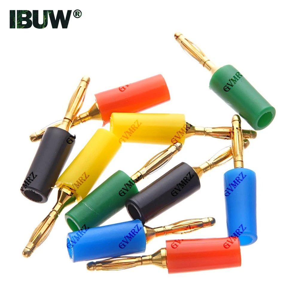 5PCS 2MM Mini Speaker Pure Copper Gold Plated Plug Connector Audio Banana Plug Welded Assembly Experimental Test Cord Head