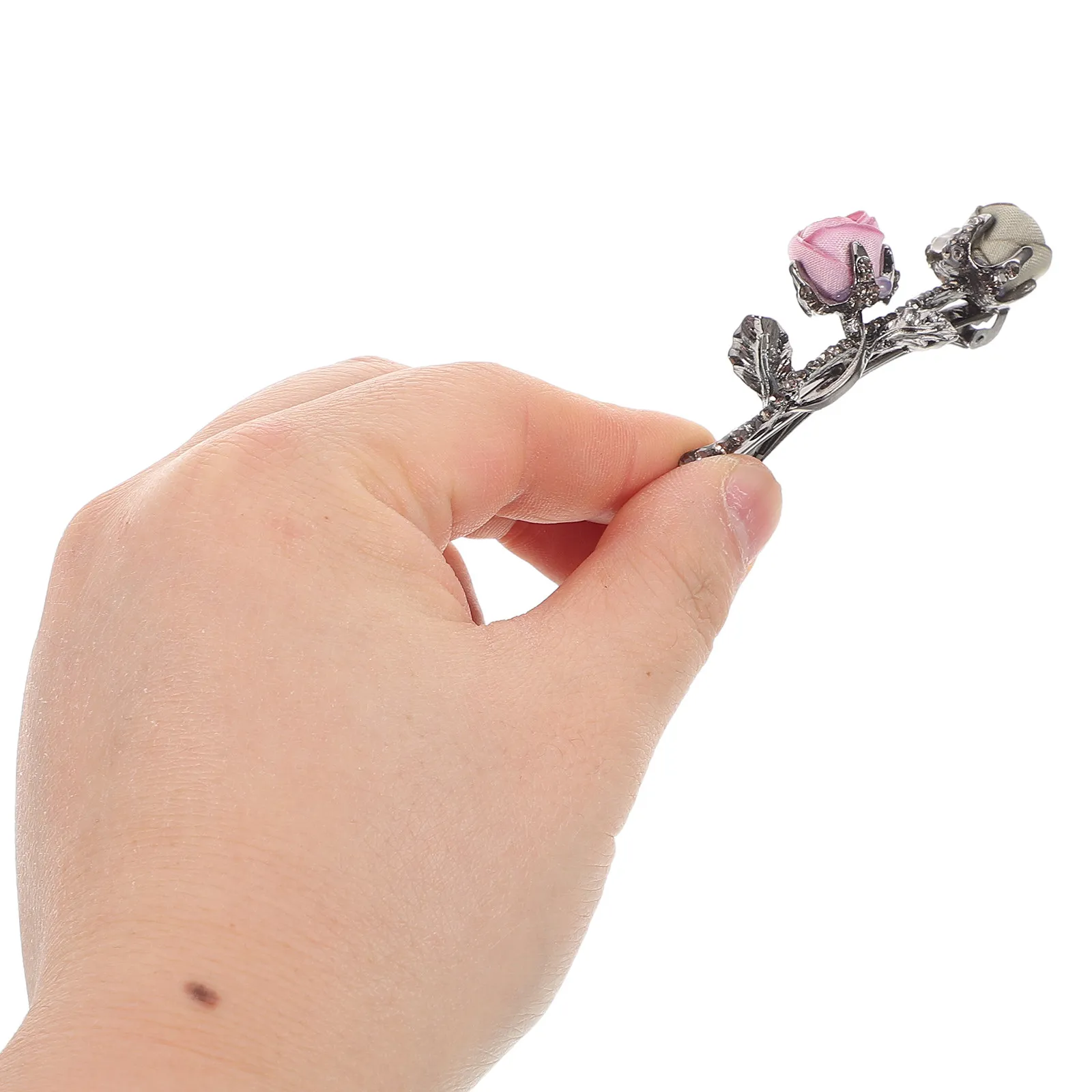 

2Pcs Rose Rhinestone Hair Clips Flower Accessories Elegant Weddings Parties Hair Decorations Women Rose Claw Clip