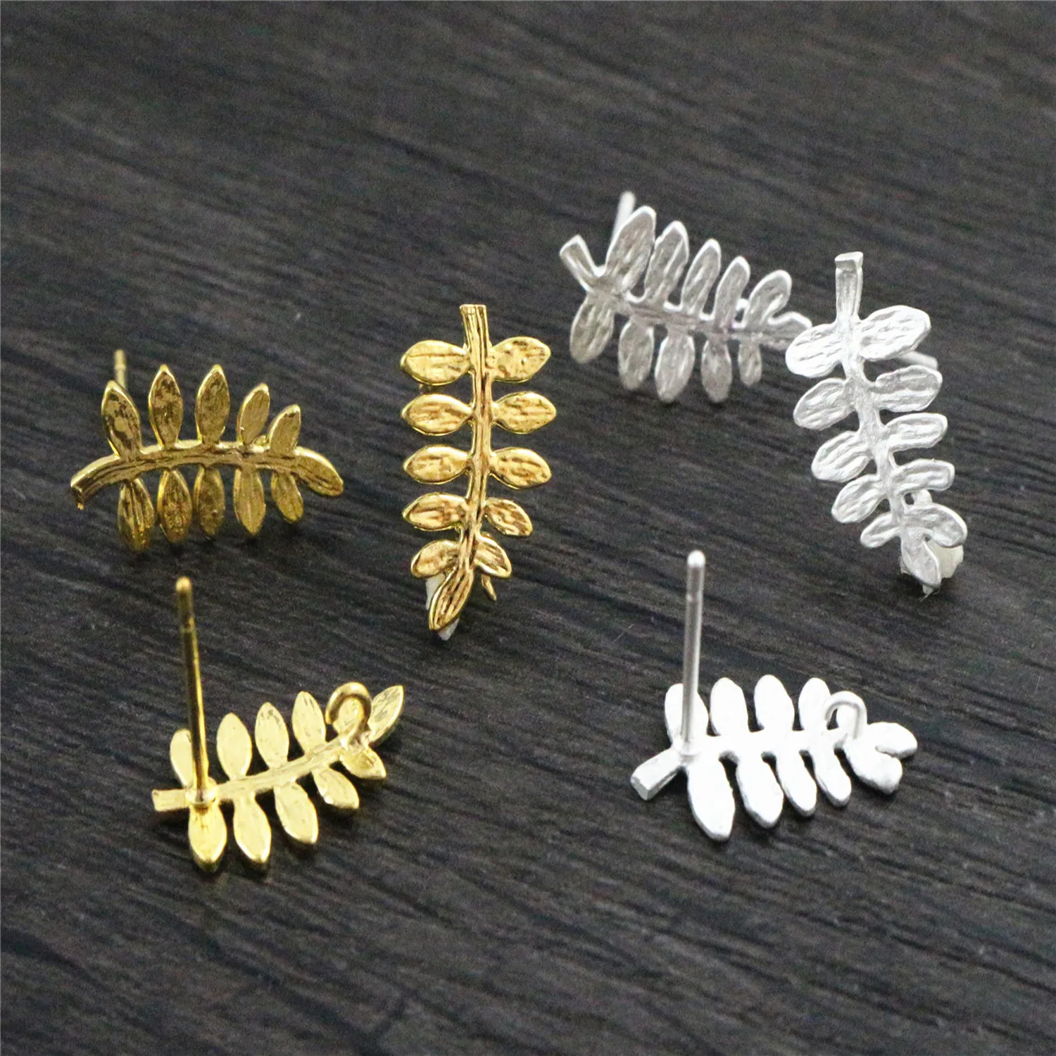 10 sztuk (5 para) 15x13mm matowy kolor srebrny złoty kolor liści zaczepy na ucho kolczyki przewody do Handmade kobiety moda biżuteria kolczyki — zdjęcie 4
