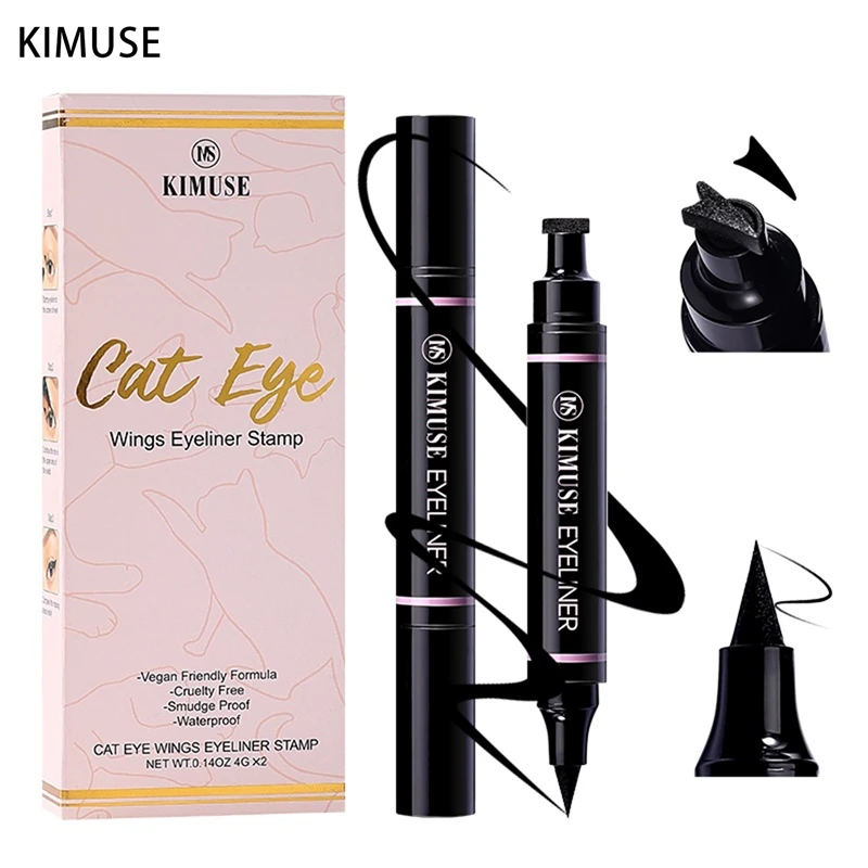 KIMinspected-Crayon eyeliner imperméable à double tête, maquillage des yeux, 2 pièces/ensemble