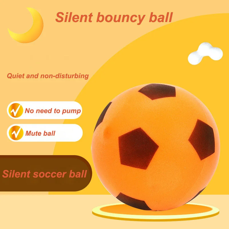 Silent Football PU Foam Uncoated High Density Soft Soccer Ball Indoor No Noise Bouncing Ball Quiet Training For Home Practice