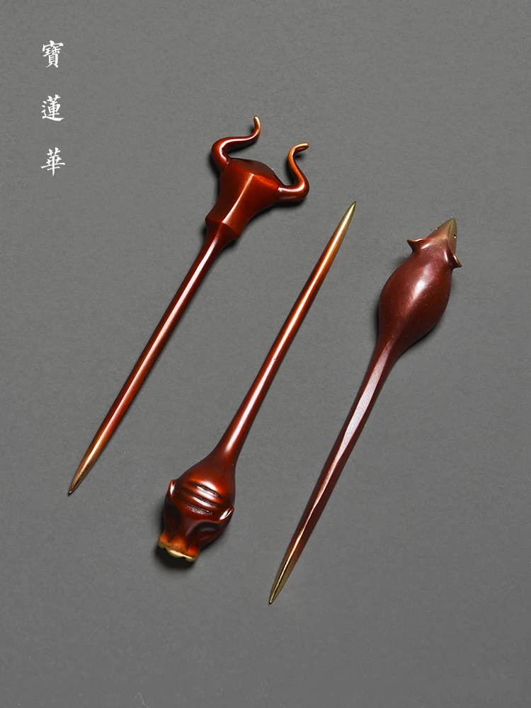 

Handmade Bronze Tea Knife Animal Head Design Prong Tea Needle Pu'er Tea Cake Cutter Tea Ceremony Accessories Chinese...