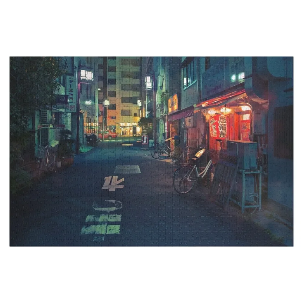 

Neo Tokyo - Quiet street in Shinjuku Jigsaw Puzzle Custom Wooden Gift Wooden Compositions For Children Puzzle