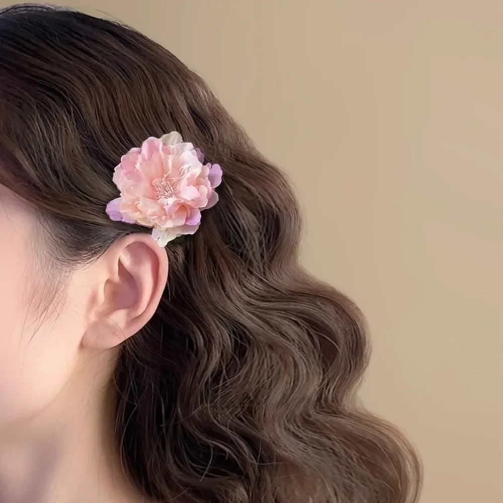 

Cloth Flower Hair Clip Sweet Bohemian Style Korean Style Girl Hairclips Female Hair Accessories Peony Flower Rose Hairpin Women