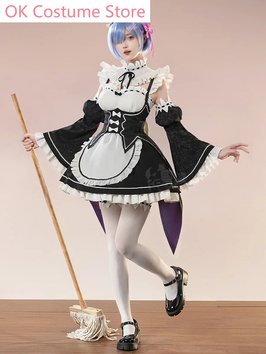 Three Point Delusion Re:zero Rem Maid Outfit Cosplay Costume Cos Game Anime Party Uniform Hallowen Play Role Clothes Clothing