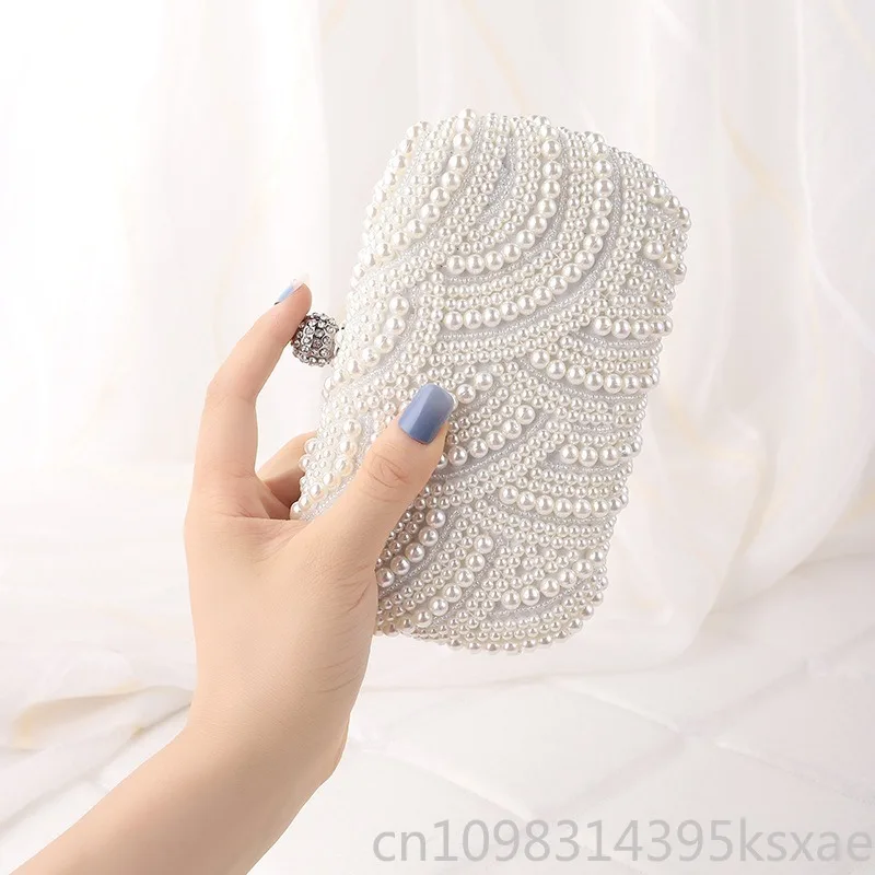 New Pearl Evening Clutch Korean Japanese Style Chic Party Purse Women's Luxury Formal Wedding Banquet Bag