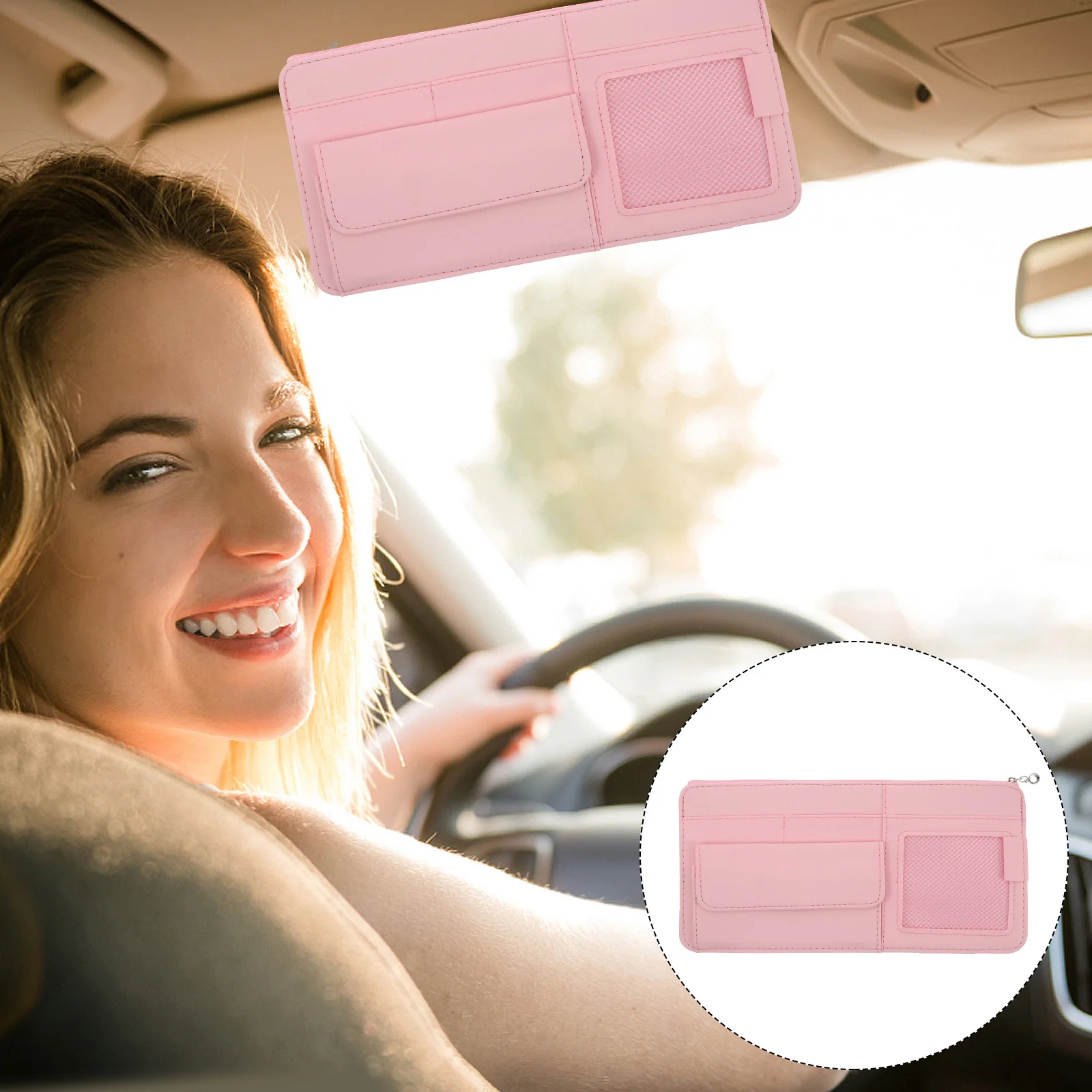 

Car Visor Organizer Multifunctional Sunglass Holder For Car Interior Compact Eyeglass Case Id Card Slot Durable Accessories