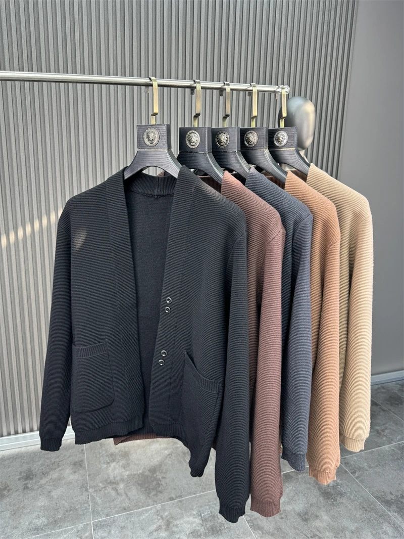 

Pampa & Высококачественный легкий роскошный мужской вязаный свитер, пальто, теплое, удобное модное пальто с фруктовым воротником, осень-зима