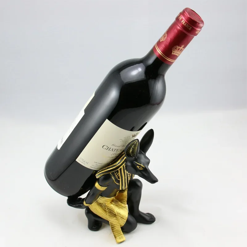 

European-style Anubis God creative wine rack living room wine cabinet decoration resin dining table living room throw