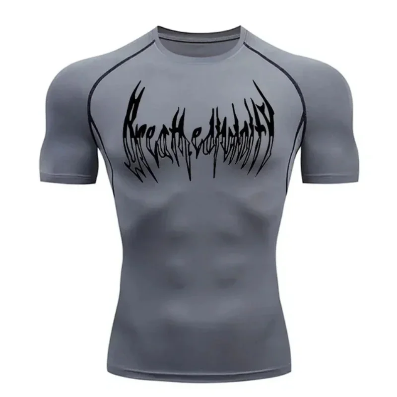 Men Running Compression T-shirt Short Sleeve Sport Tees Gym Fitness Sweatshirt Male Jogging Tracksuit Homme Athletic Shirt Tops