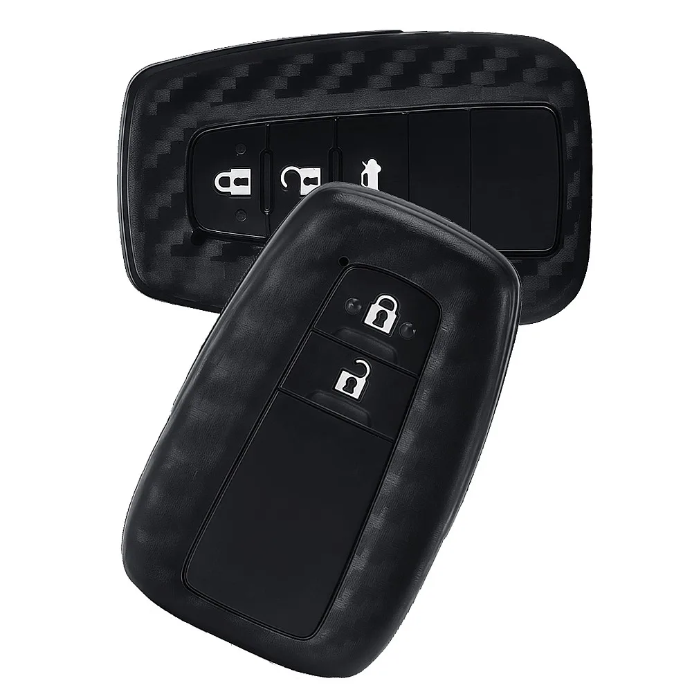 2 3 Button Silicone Car Key Case Cover for Toyota CHR Camry Corolla RAV4 Highlander C-HR Prius Land Cruiser Prado Accessories